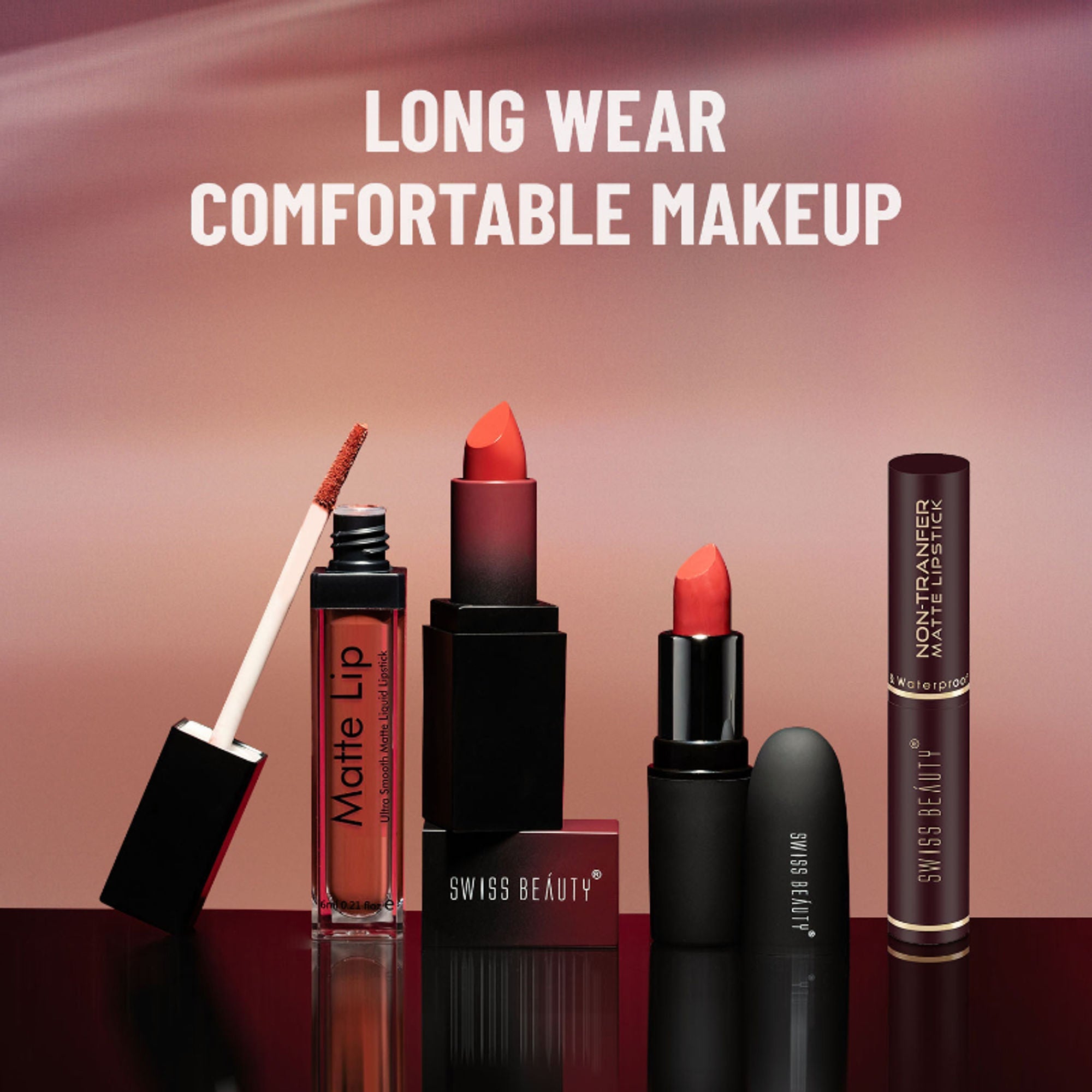 Swiss Beauty Non-Transfer Matte Lipstick - 16 Red Letter | Grocsy