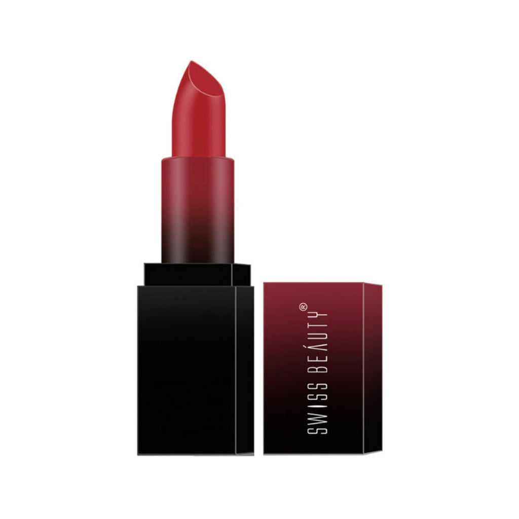 Swiss Beauty HD Matte Lipstick , High Coverage , Lightweight - 01 Siren In Scarlet | Grocsy