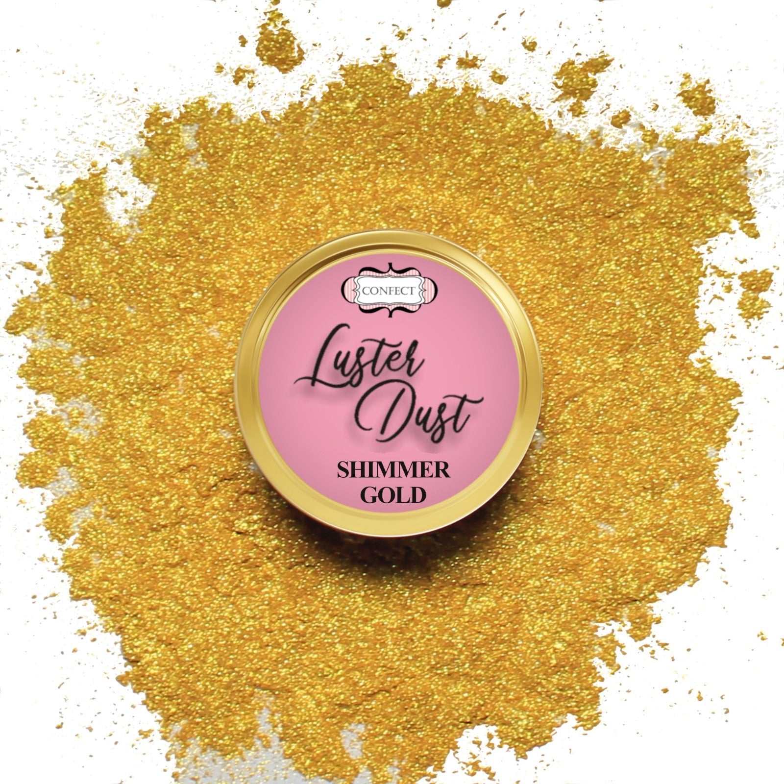 Confect Edible Luster Dust – Pack of 5 | Black, White, Silver, Pink, Gold | | Grocsy