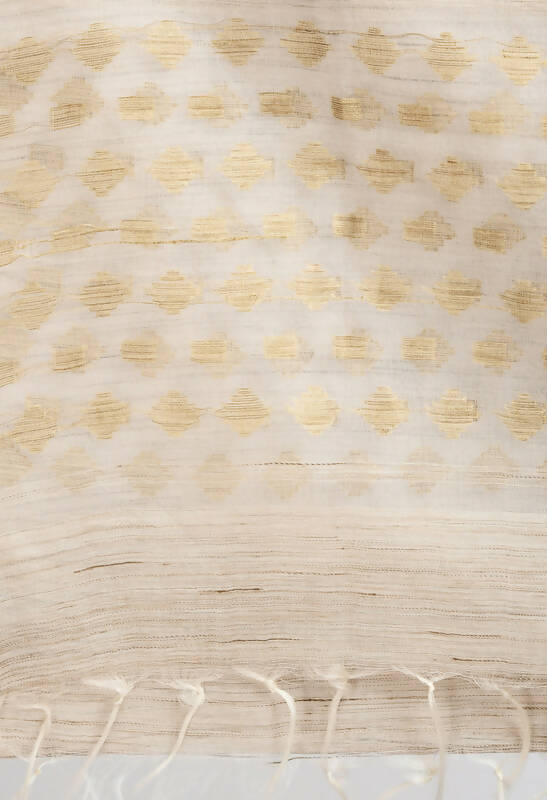 Mominos Fashion Moeza Women's Banarsi Cotton Woven Design Beige Dupatta | Grocsy