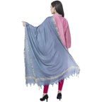 A R Silk Gray Color Golden Border Cotton Dupattas and Chunnis | Grocsy