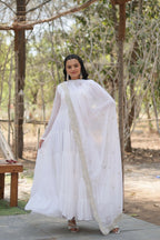 Joban Fashion White Georgette Sequence Embroidery Work Kurta Set | Grocsy