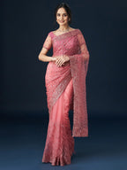 kasee Floral Embroidered Saree | Grocsy