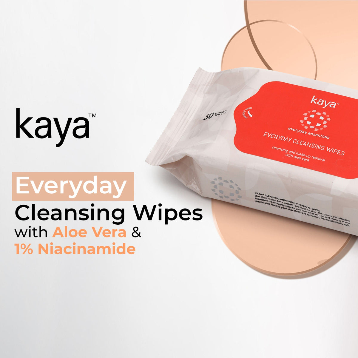 Kaya Everyday Cleansing Wipes - Everyday Essentials (30 Pieces) | Grocsy