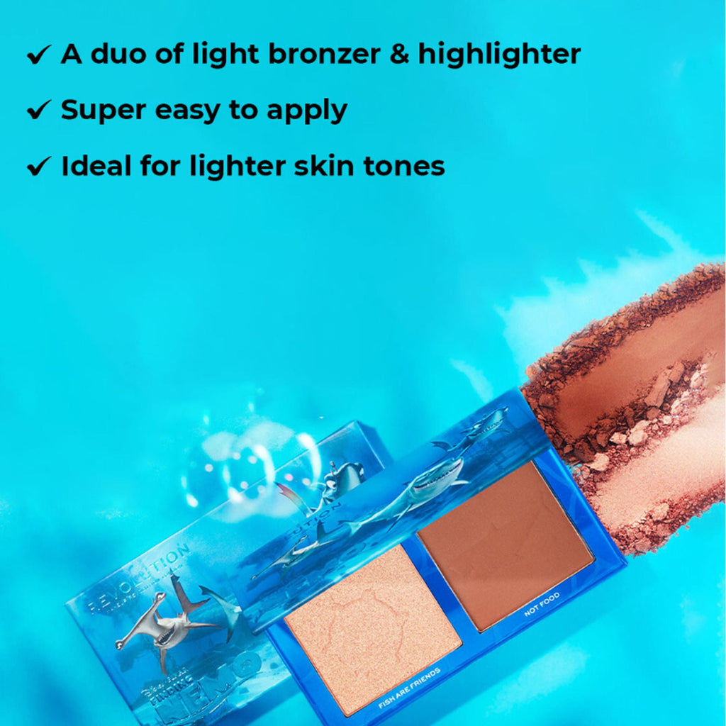 Makeup Revolution Disney Pixar's Finding Nemo X Revolution Bronzer & Highlighter Palette - Wake Up | Grocsy