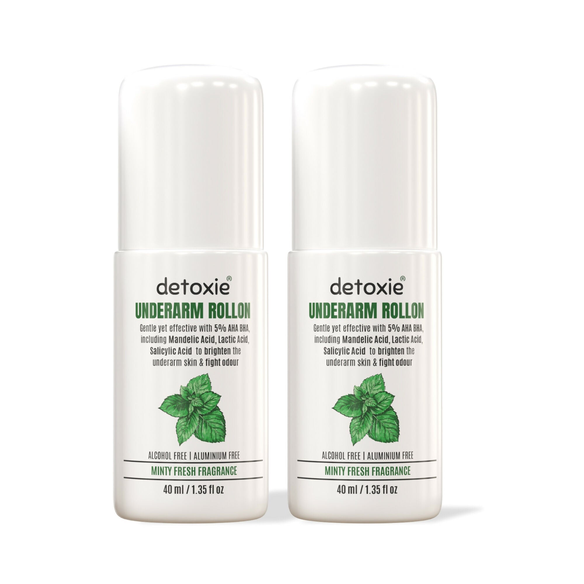 Detoxie 5% AHA BHA Underarm Lightening Deo Roll (Minty Fresh) | Grocsy