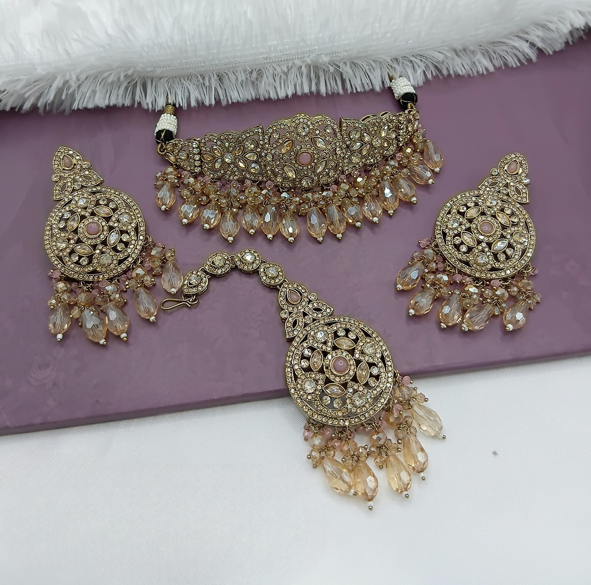 Joban Fashion Peach Alloy Choker Set | Grocsy