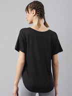 MKH Women Typography Printed Drop-Shoulder Sleeves Dri-FIT Sports T-shirt | Grocsy