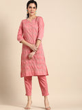 Sangria Women Thread Work Kurta With Trousers | Grocsy