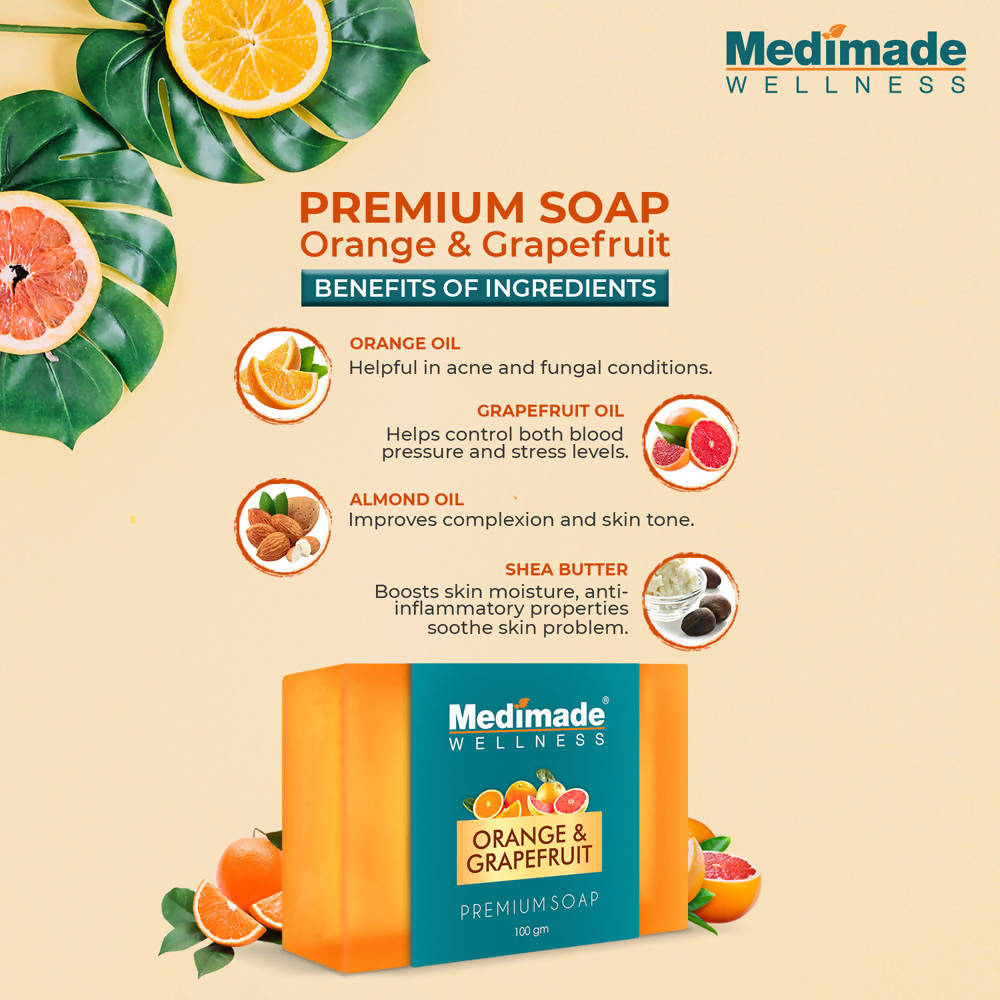 Medimade Wellness Orange & Grapefruit Premium Soap | Grocsy