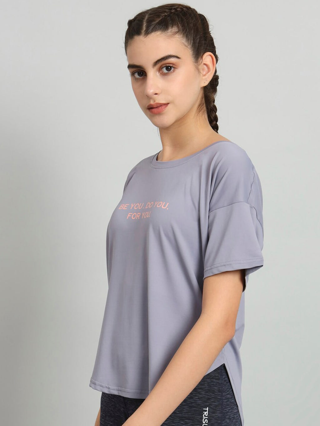 MKH Typography Printed Drop-Shoulder Sleeves Dri-FIT T-shirt | Grocsy