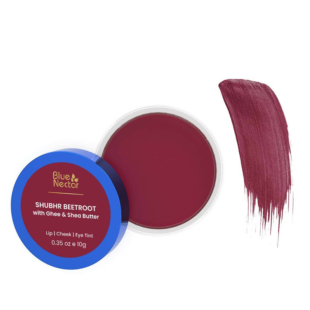 Blue Nectar Shubhr Beetroot Lip, Cheek & Eye Tint with Ghee & Almond Oil | Grocsy