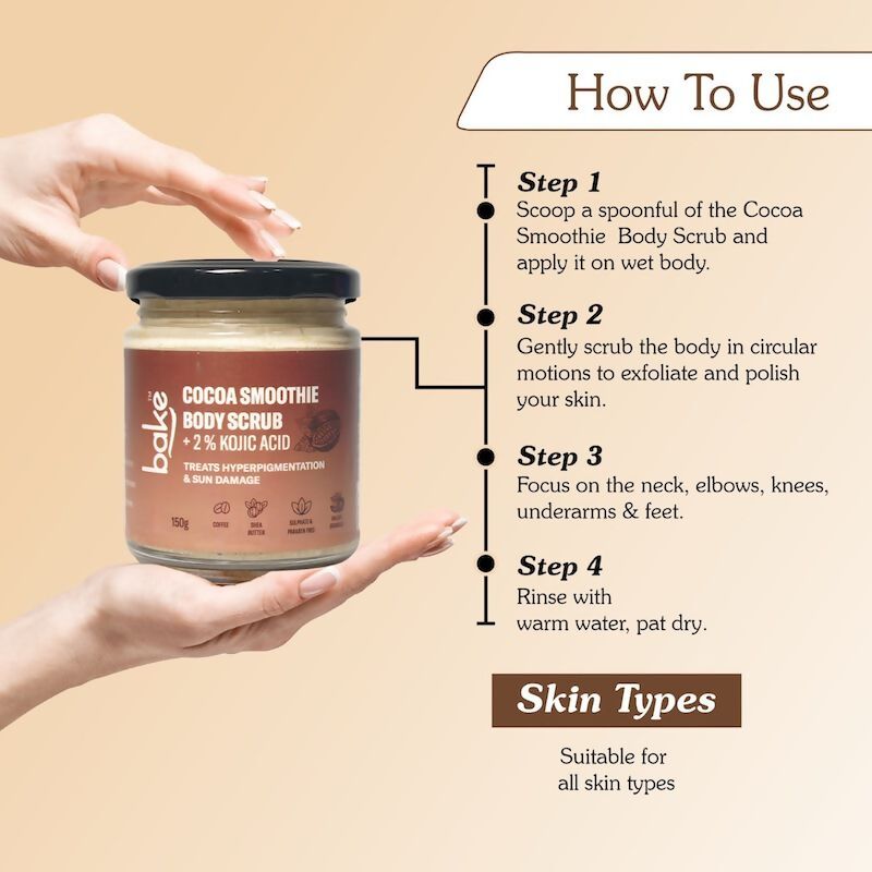 Bake 2% Kojic Acid Cocoa Smoothie Body Scrub | Grocsy