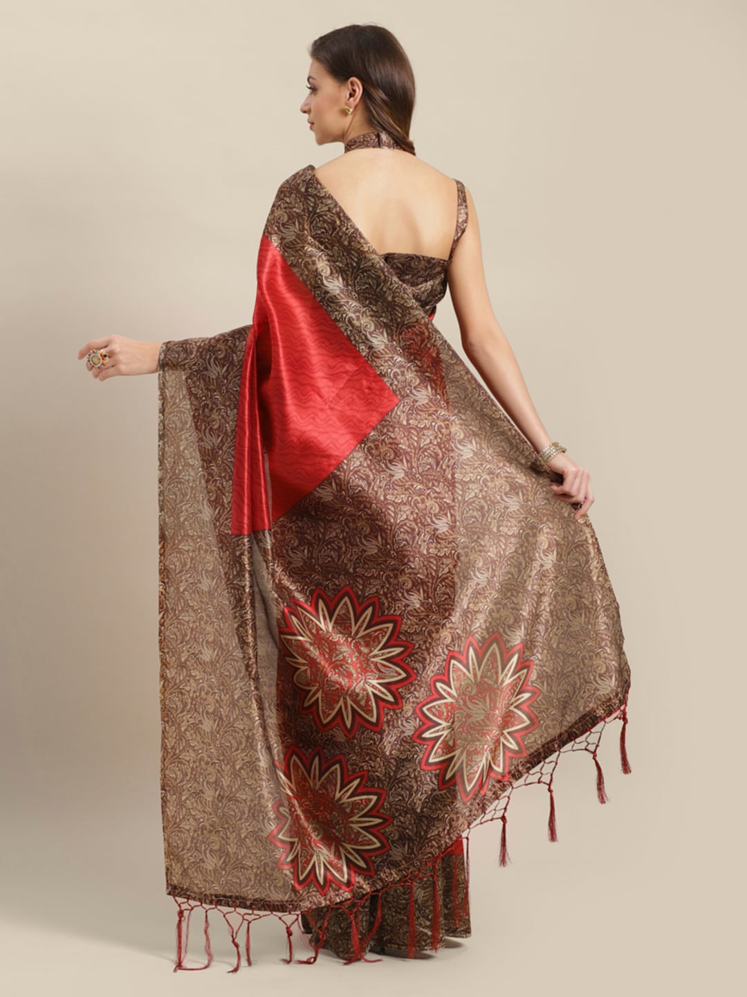 Saree Mall Maroon Printed Saree | Grocsy