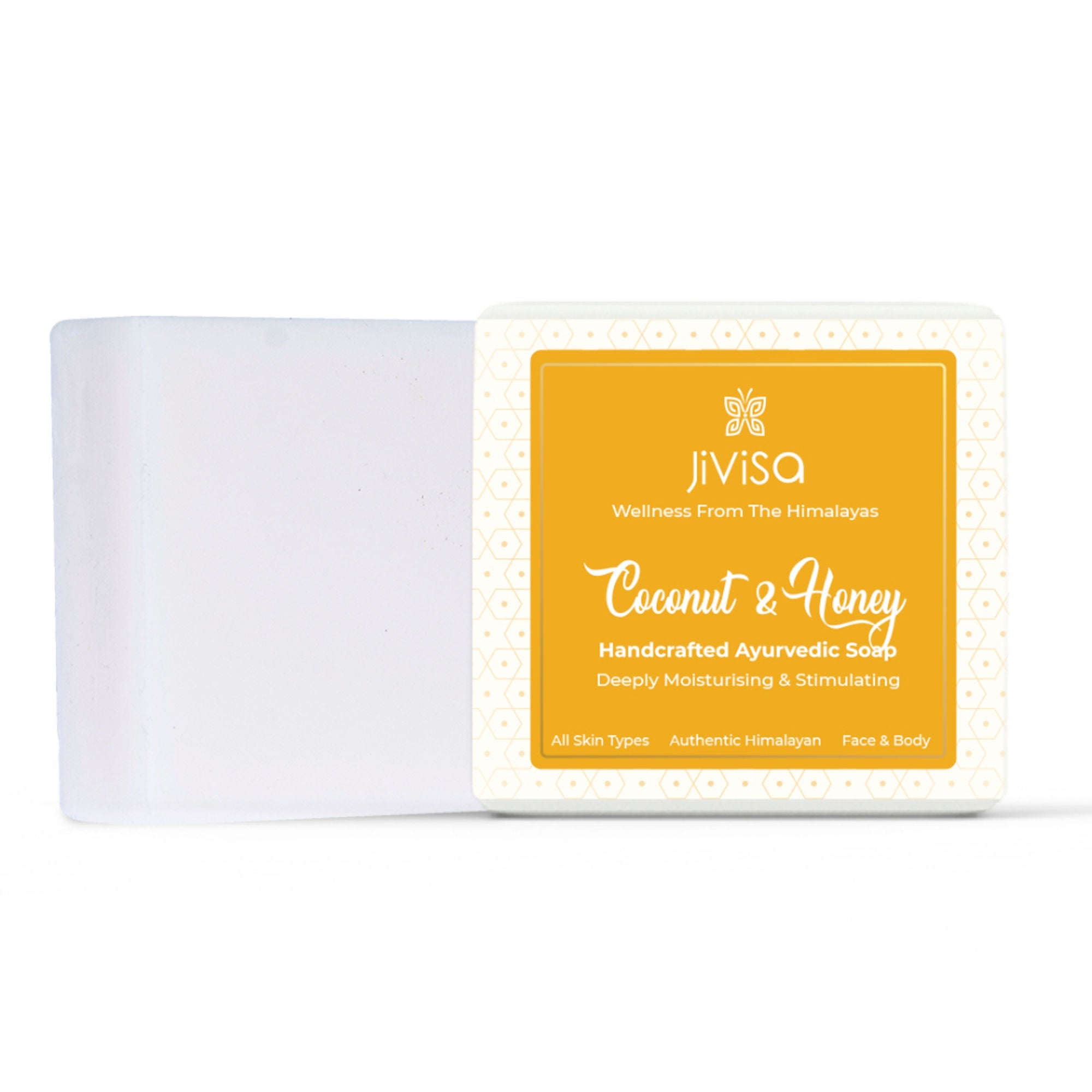 JiViSa Coconut & Honey Handcrafted Ayurvedic Soap | Grocsy