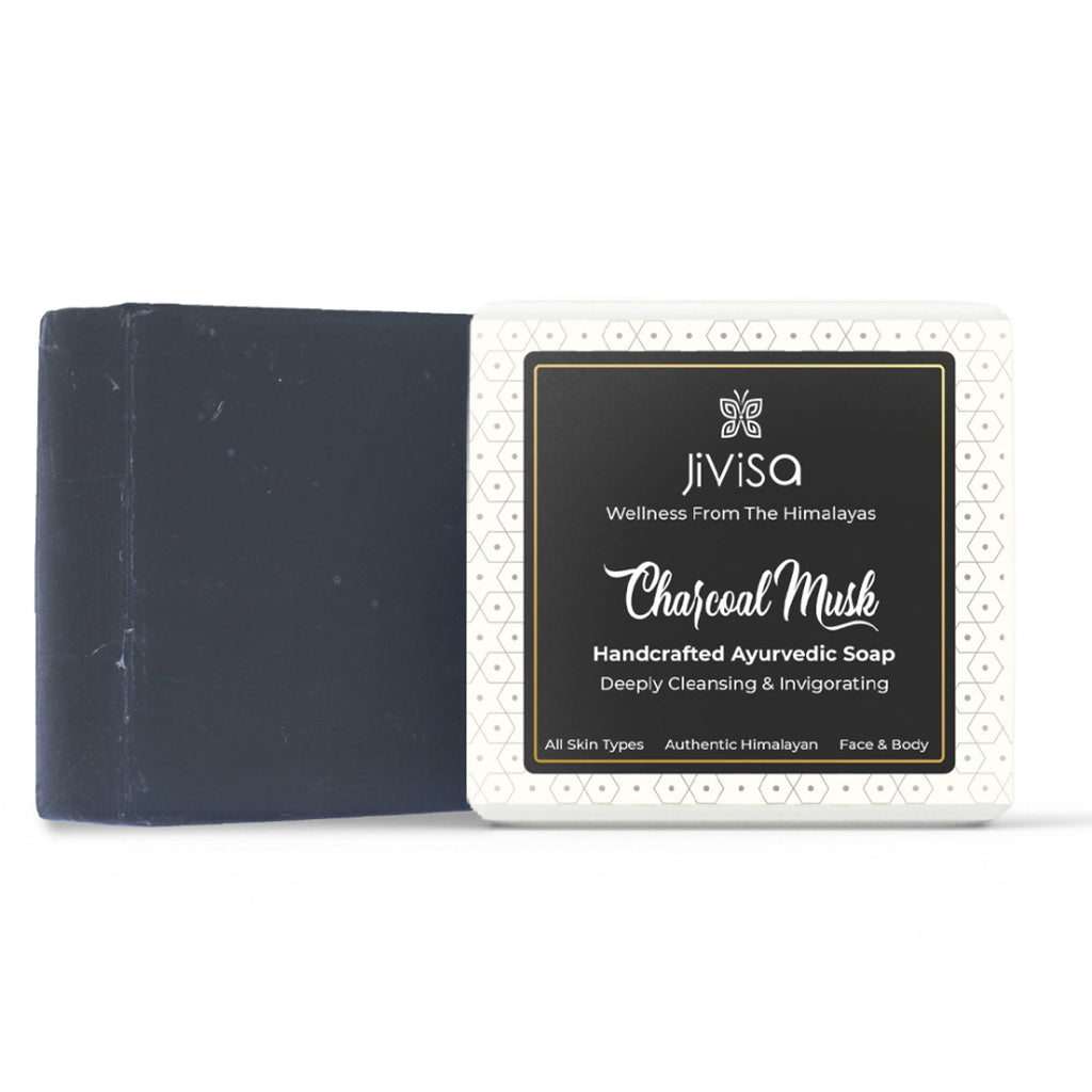 JiViSa Charcoal Musk Handcraft Ayurvedic Soap | Grocsy