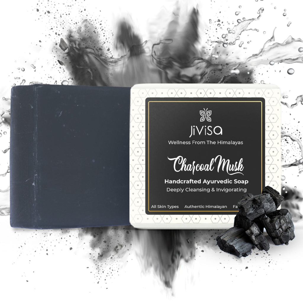 JiViSa Charcoal Musk Handcraft Ayurvedic Soap | Grocsy
