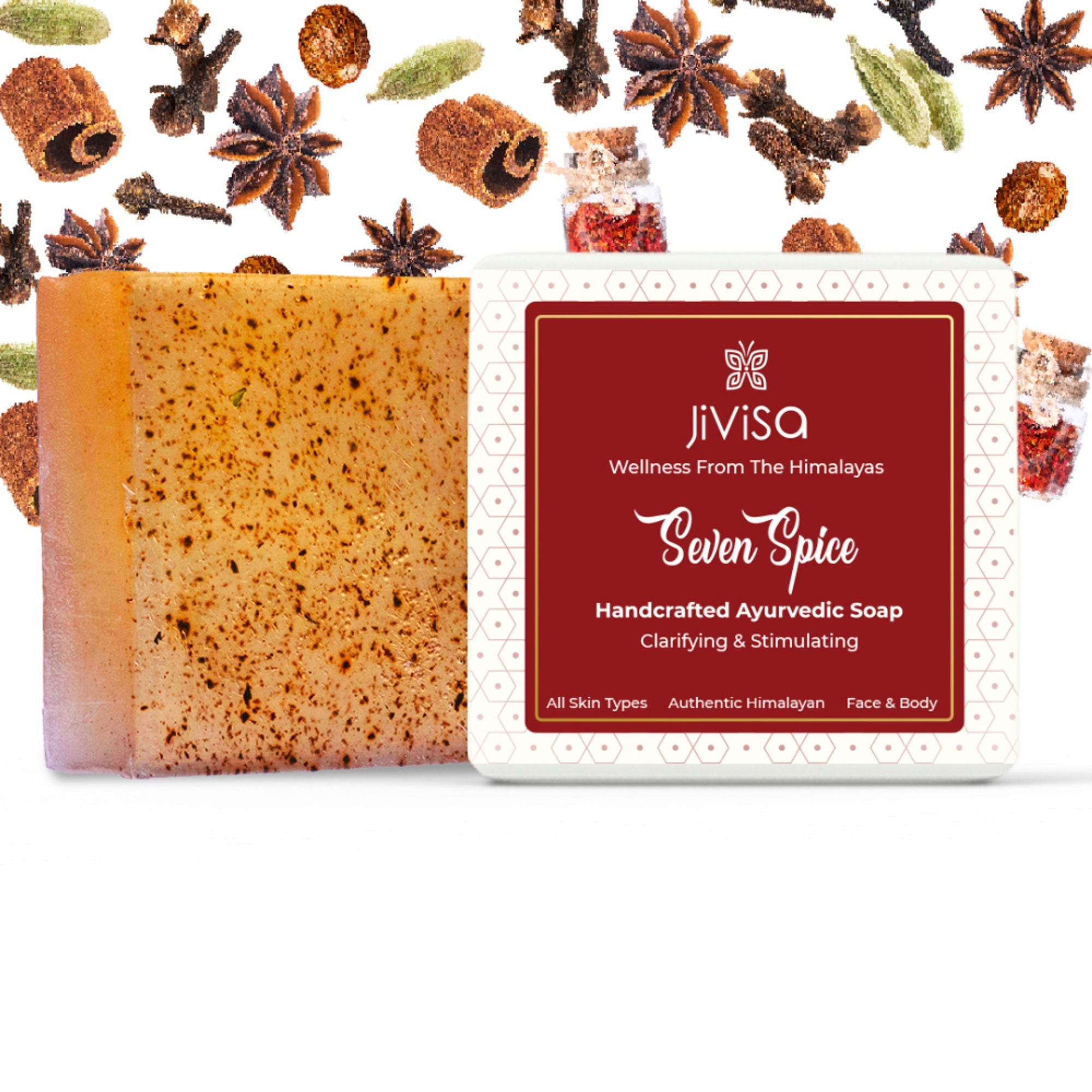 JiViSa Seven Spice Handcrafted Ayurvedic Soap | Grocsy