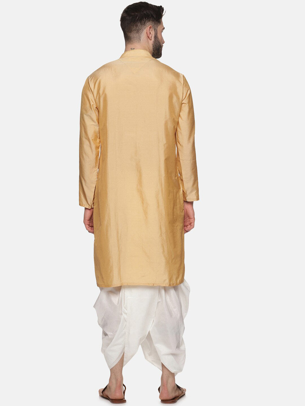 Sethukrishna Men Beige Kurta with Dhoti Pants | Grocsy