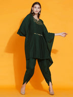 Women Republic Green Kaftan With Hand Embellishment And Dhoti Salwaar | Grocsy