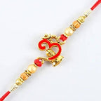 Auspicious Om Pearl Rakhi & Kaju Roll Box | Grocsy