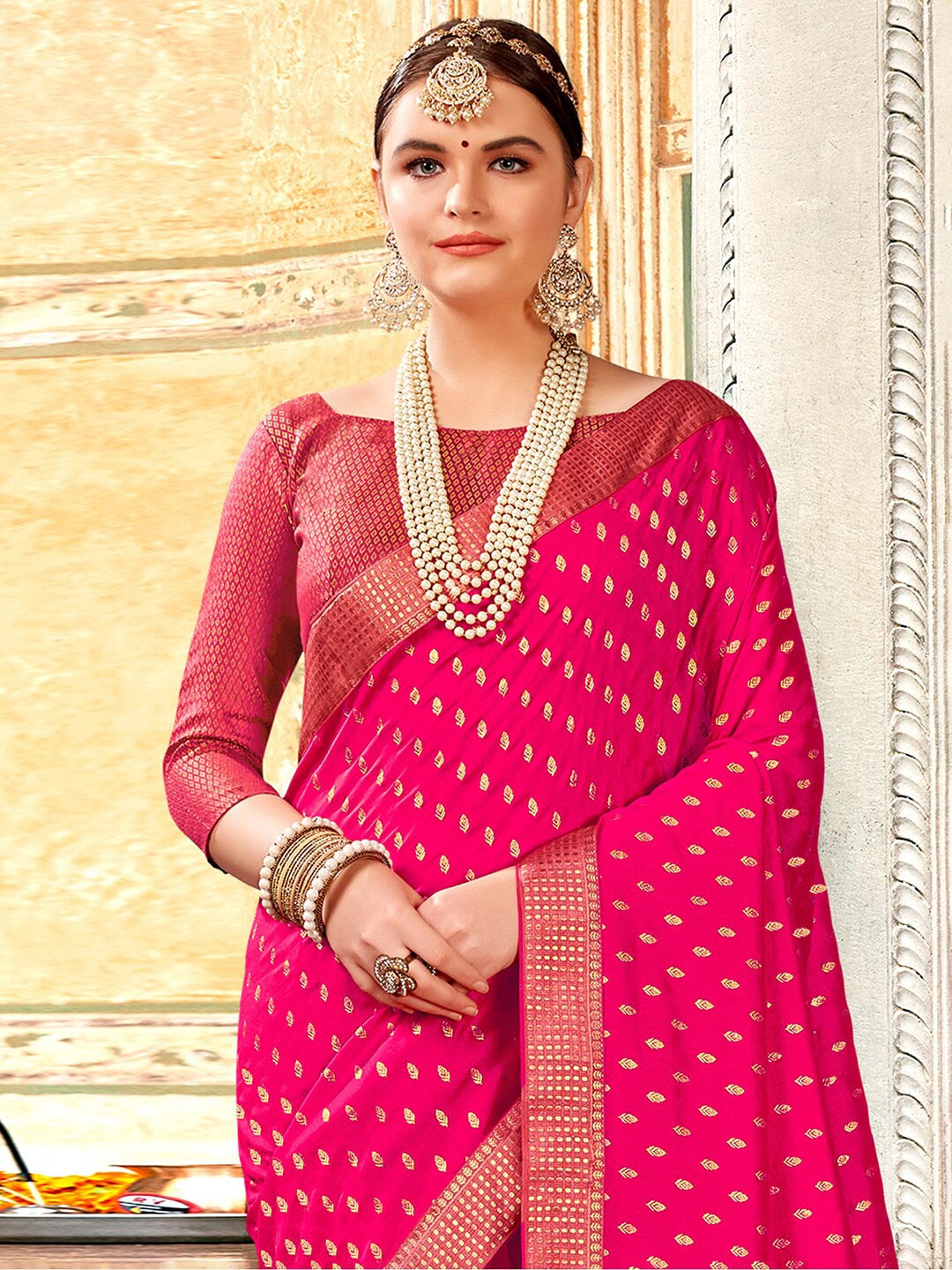 Saree Mall Ethnic Motifs Woven Design Zari Sarees | Grocsy