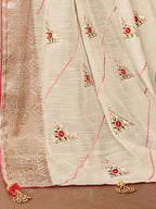 Saree Mall Floral Embroidered Sequin Embellished Zari Saree | Grocsy
