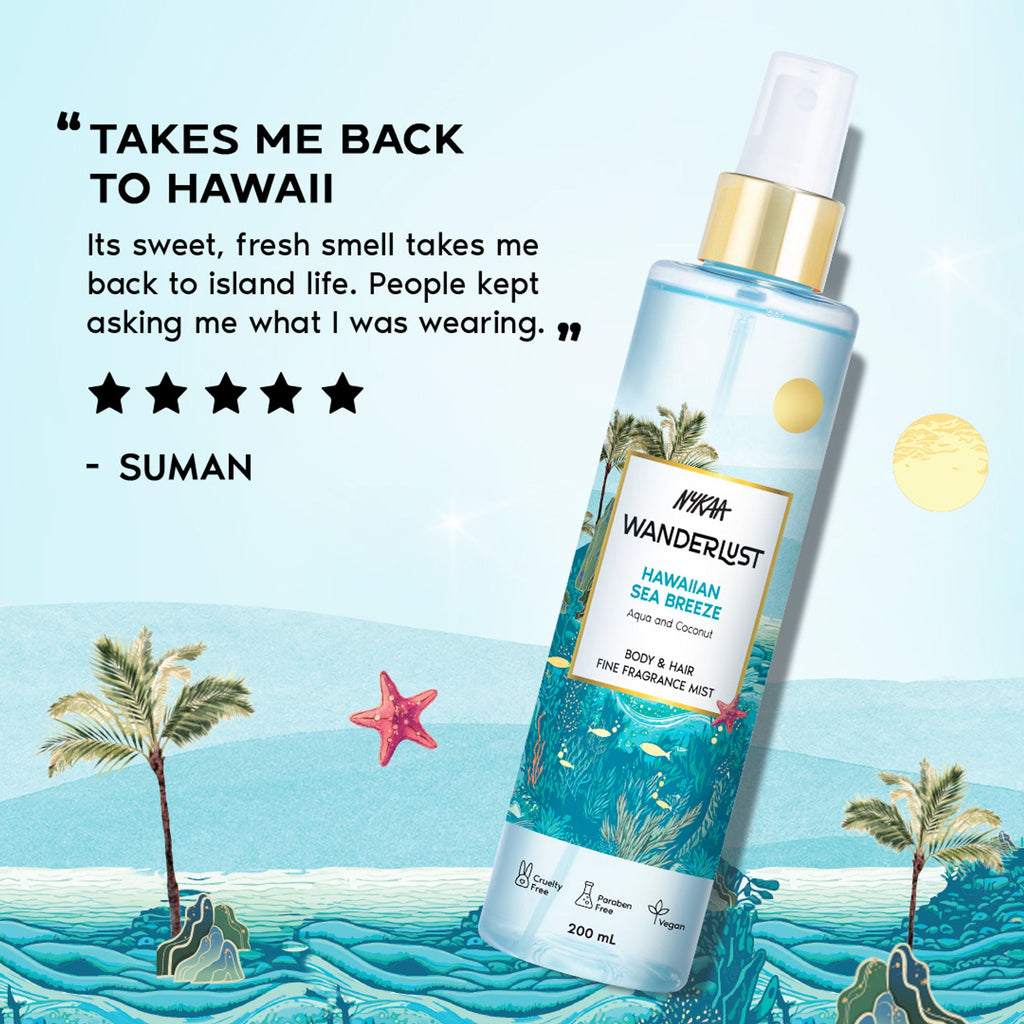 Wanderlust Fragrance Mist For Her - Hawaiian Sea Breeze | Grocsy