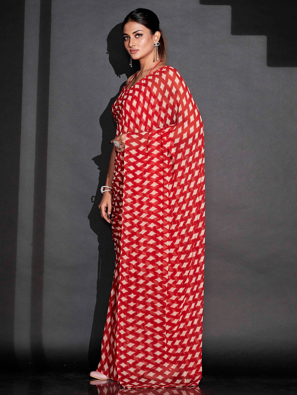 Tikhi Imli Ethnic Motifs Printed Ready To Wear Saree | Grocsy