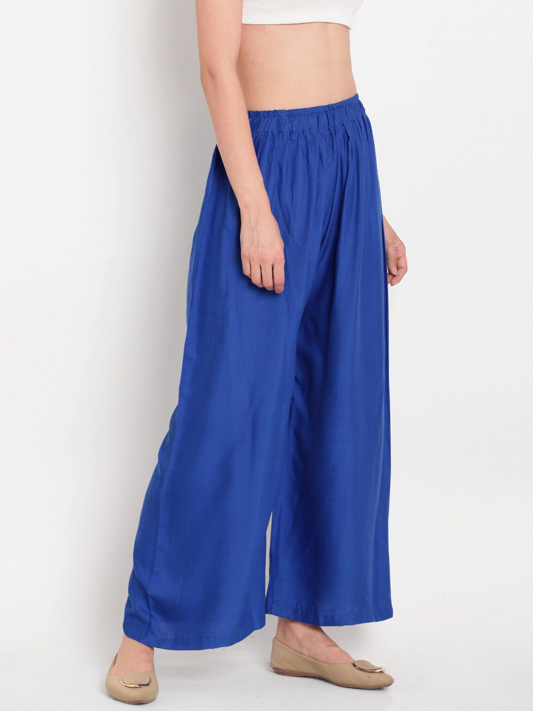 TAG 7 Women Blue Solid Palazzos | Grocsy