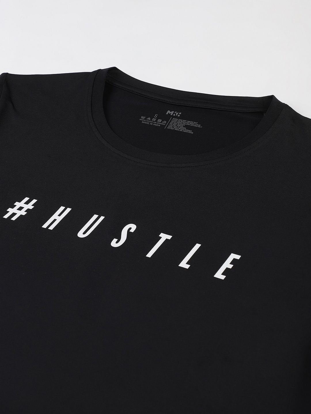 MKH Women Black Typography Printed Dri-FIT Sports T-shirt | Grocsy