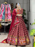 Yash Enterprise Multicolor Rayon Cotton Embroidery Semi Stitched Navratri Chaniya Choli | Grocsy