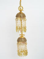 NVR Women's Pack Of 2 Gold-Polished Stone Studded Bridal Layered Kaleera Sets