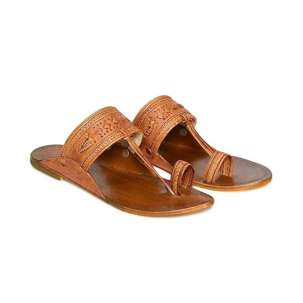 Stepsoft Brown Leather Kolhapuri Chappals For Men – Wedding & Ethnic Wear | Grocsy
