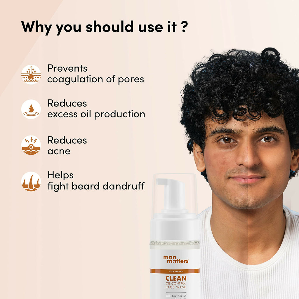 Man Matters 1% Salicylic Acid Oil Control Face Wash And 2% Salicylic Acid Defend Acne Spot Correction Gel For Men | Grocsy