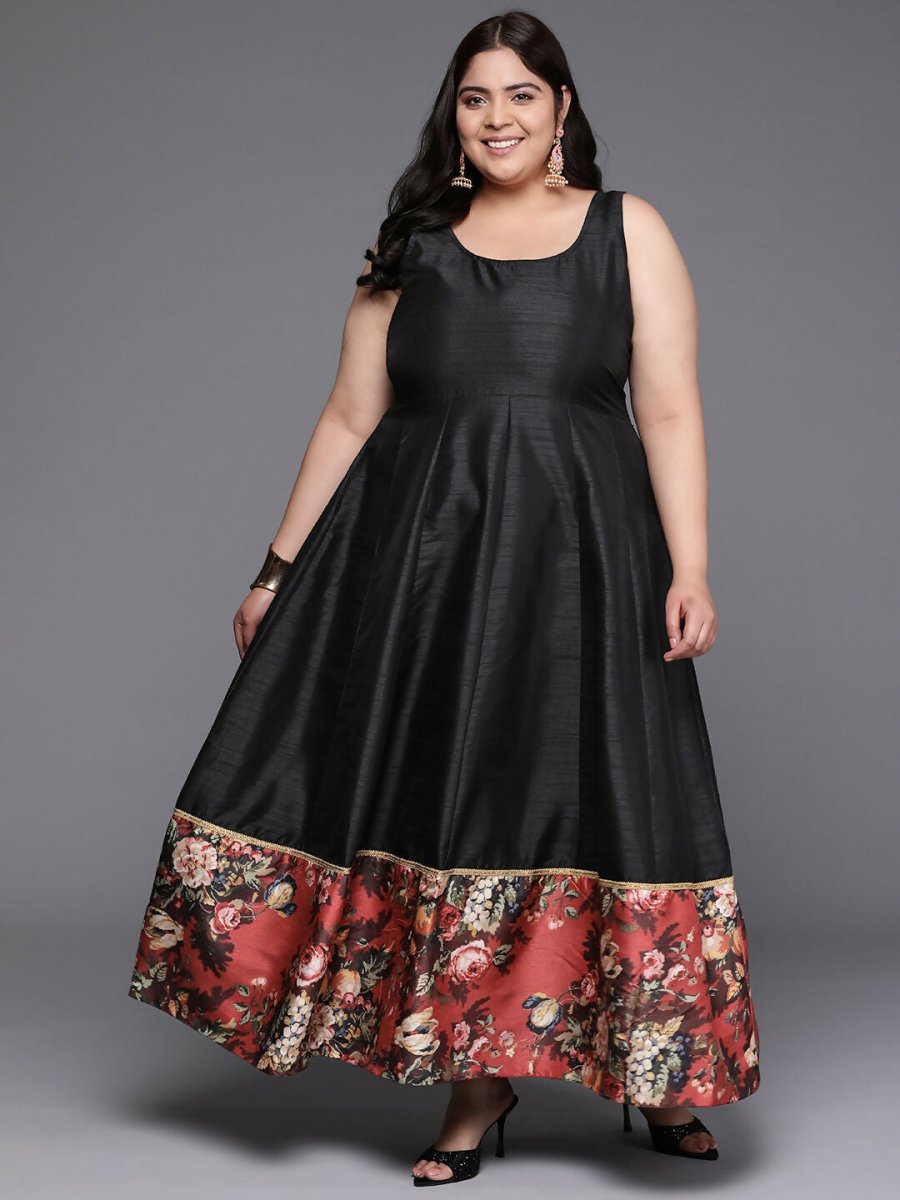 Ahalyaa Women's Traditional wear Ethnic Dress - Black | Grocsy