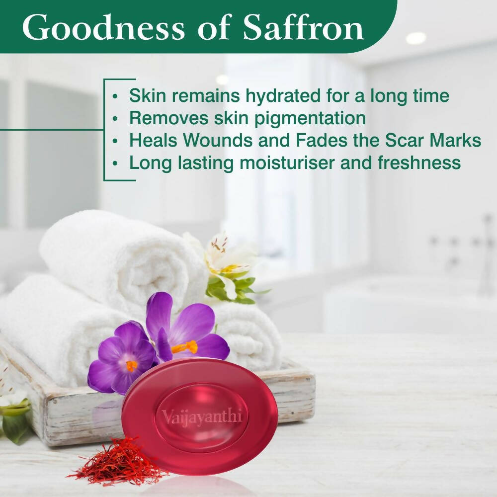 Vithoba Ayurvedic Vaijayanthi Handcrafted Saffron Soap Bar | Grocsy