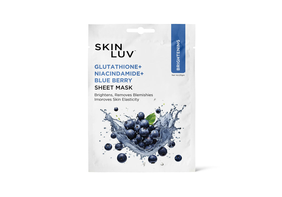SkinLuv Blueberry + Glutathione + Niacinamide Brightening Sheet Mask | Grocsy