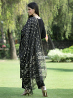 Juniper Women's Black Rayon Embellished Straight Kurta Sets | Grocsy