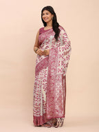Shree Shyam Fashion Linen Cotton Purple Saree | Grocsy