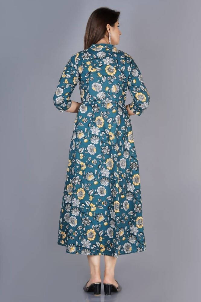 Vamika Cotton Sea Green Party Wear Kurti | Grocsy