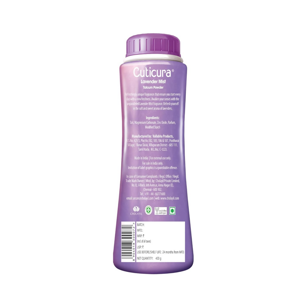 Cuticura Lavender Mist Talcum Powder | Grocsy