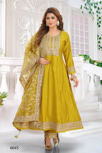 Joban Fashion Chanderi Lil Green Color Kurta Set | Grocsy