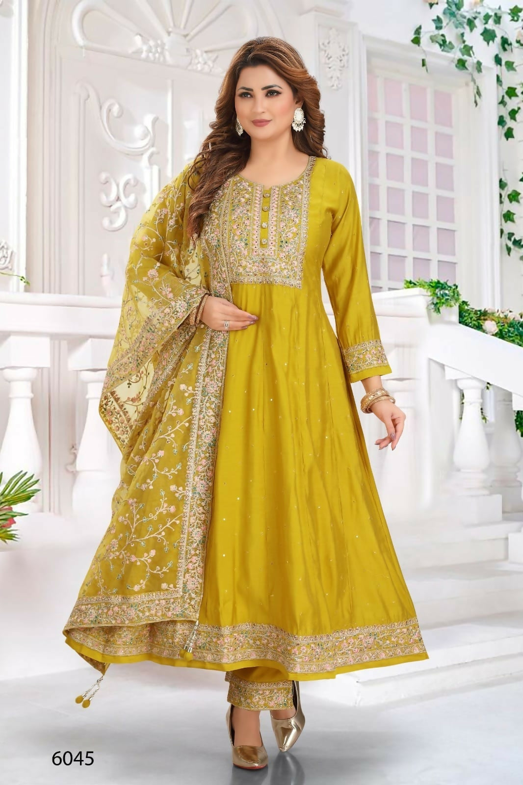 Joban Fashion Chanderi Lil Green Color Kurta Set | Grocsy