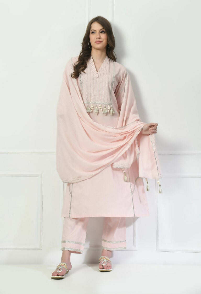 Joban Fashion Cream Cotton Kurta Set | Grocsy