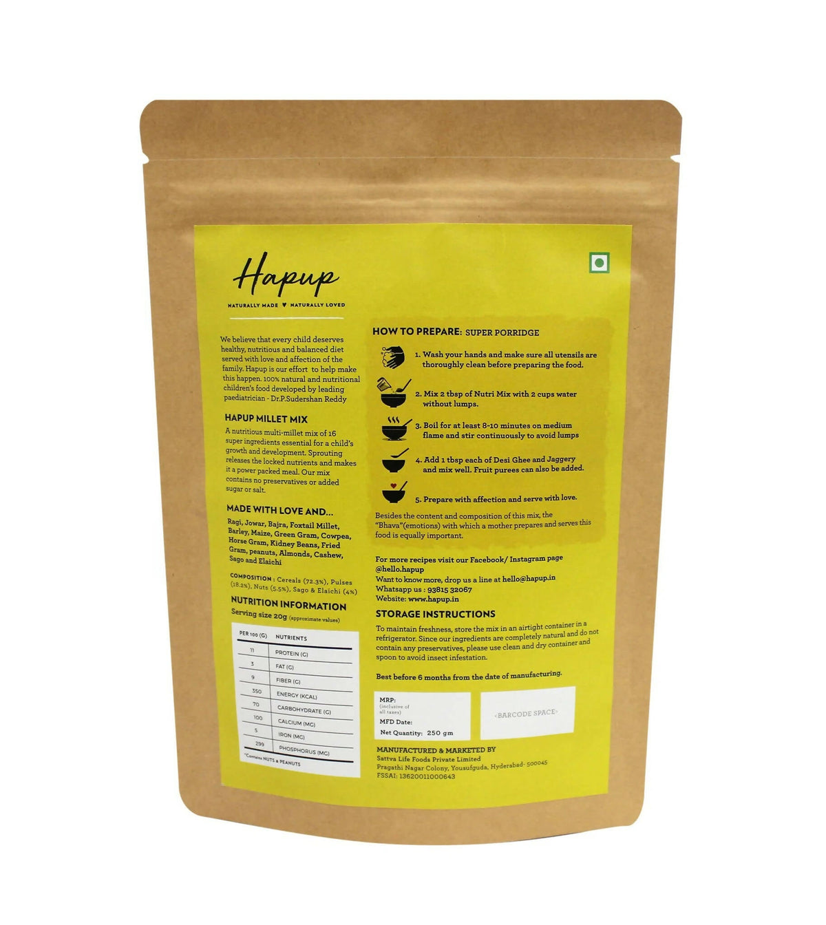 Hapup Millet Mix Sprouted | Grocsy