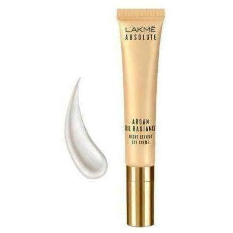 Lakme Absolute Argan Oil Radiance Night Revival Eye Cream, 15 g | Grocsy