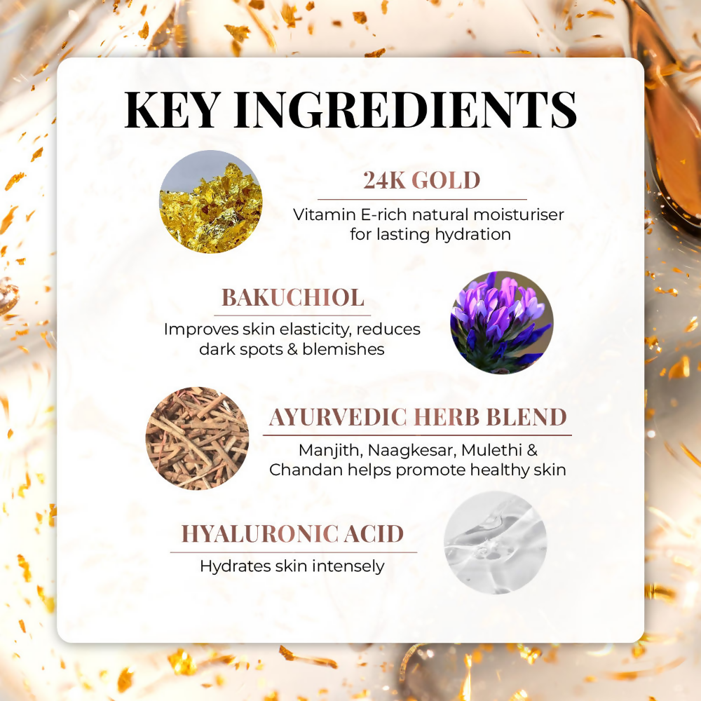 Just Herbs 24K Gold & Bakuchiol Deep Nourishing Face Serum | Grocsy