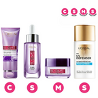 L'Oreal Paris Hyaluronic Acid Hydrating And Protecting CSMS (Cleanser, Serum, Moisturizer, Sunscreen) Regime Kit | Grocsy