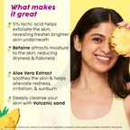 PLIX The Plant Fix Pineapple 5% Lactic Acid Body Wash Exfoliates Dry, Rough & Strawberry Skin | Grocsy